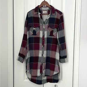 ARITZIA Wilfred Free Veronika Plaid Dress WHITE BLUE & RED Plaid Flannel…